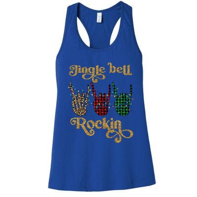 Jingle Bell Rockin Merry Christmas Santa Rock Fan Funny Gift Xmas Gift Women's Racerback Tank