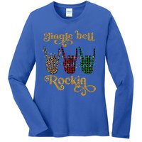 Jingle Bell Rockin Merry Christmas Santa Rock Fan Funny Gift Xmas Gift Ladies Long Sleeve Shirt