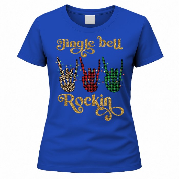 Jingle Bell Rockin Merry Christmas Santa Rock Fan Funny Gift Xmas Gift Women's T-Shirt