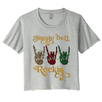 Jingle Bell Rockin Merry Christmas Santa Rock Fan Funny Gift Xmas Gift Women's Crop Top Tee