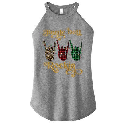 Jingle Bell Rockin Merry Christmas Santa Rock Fan Funny Gift Xmas Gift Women's Perfect Tri Rocker Tank