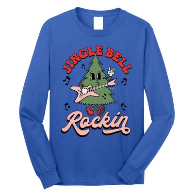 Jingle Bell Rockin Groovy Retro Christmas Xmas Tree Gift Long Sleeve Shirt