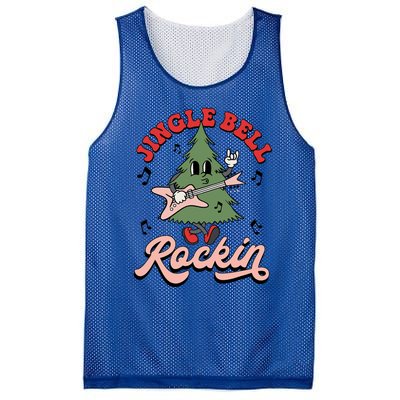 Jingle Bell Rockin Groovy Retro Christmas Xmas Tree Gift Mesh Reversible Basketball Jersey Tank