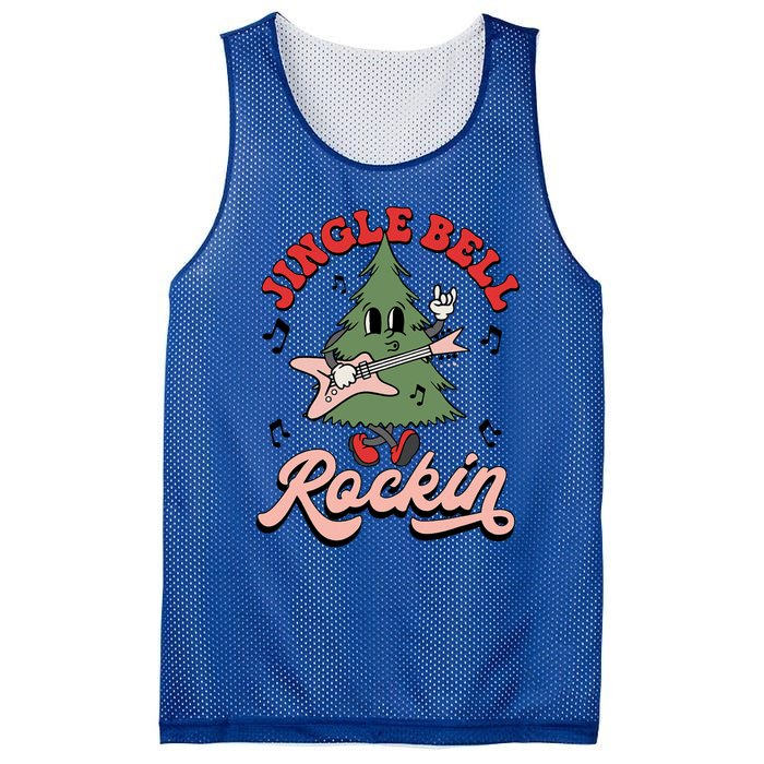 Jingle Bell Rockin Groovy Retro Christmas Xmas Tree Gift Mesh Reversible Basketball Jersey Tank