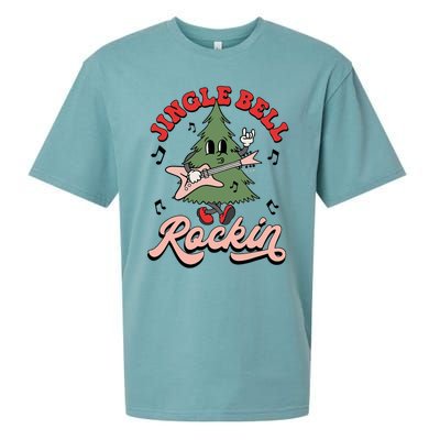 Jingle Bell Rockin Groovy Retro Christmas Xmas Tree Gift Sueded Cloud Jersey T-Shirt