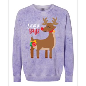 Jingle Balls Reindeer Naughty Friend Christmas Gift Great Gift Colorblast Crewneck Sweatshirt