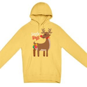 Jingle Balls Reindeer Naughty Friend Christmas Gift Great Gift Premium Pullover Hoodie