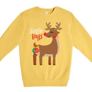 Jingle Balls Reindeer Naughty Friend Christmas Gift Great Gift Premium Crewneck Sweatshirt