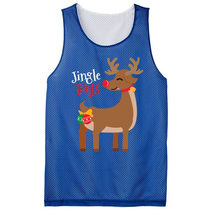 Jingle Balls Reindeer Naughty Friend Christmas Gift Great Gift Mesh Reversible Basketball Jersey Tank