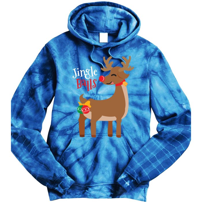 Jingle Balls Reindeer Naughty Friend Christmas Gift Great Gift Tie Dye Hoodie