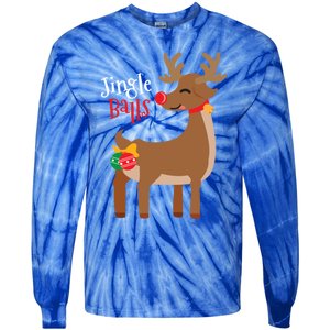 Jingle Balls Reindeer Naughty Friend Christmas Gift Great Gift Tie-Dye Long Sleeve Shirt