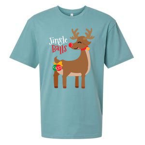 Jingle Balls Reindeer Naughty Friend Christmas Gift Great Gift Sueded Cloud Jersey T-Shirt