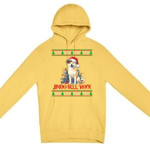 Jindo Bell Rock Cute Xmas Jindo Dog Santa Christmas Puns Cool Gift Premium Pullover Hoodie