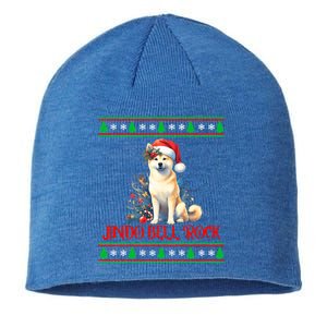 Jindo Bell Rock Cute Xmas Jindo Dog Santa Christmas Puns Cool Gift Sustainable Beanie