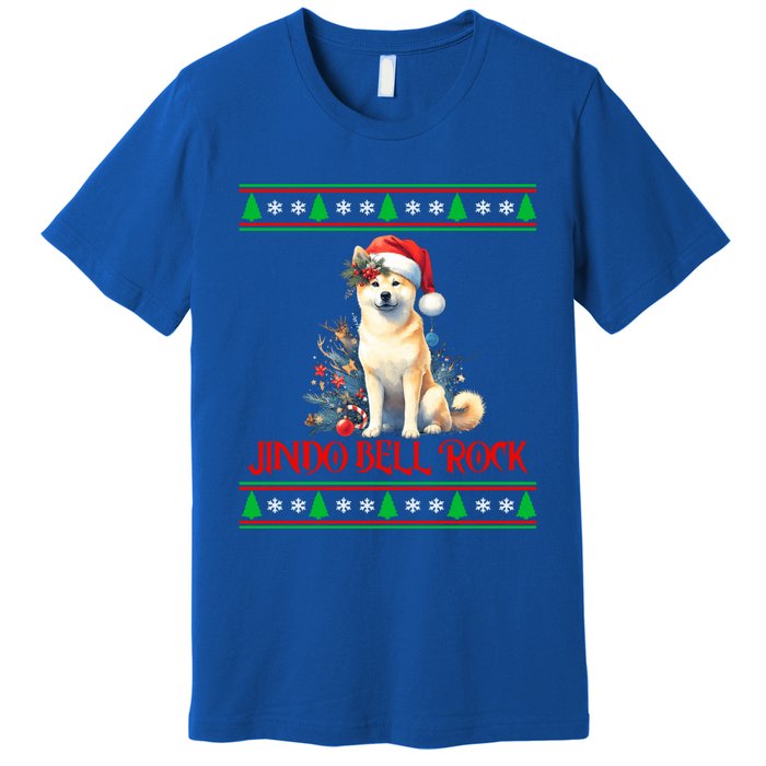 Jindo Bell Rock Cute Xmas Jindo Dog Santa Christmas Puns Cool Gift Premium T-Shirt