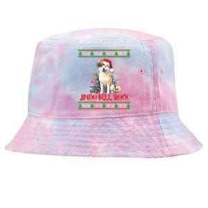 Jindo Bell Rock Cute Xmas Jindo Dog Santa Christmas Puns Cool Gift Tie-Dyed Bucket Hat