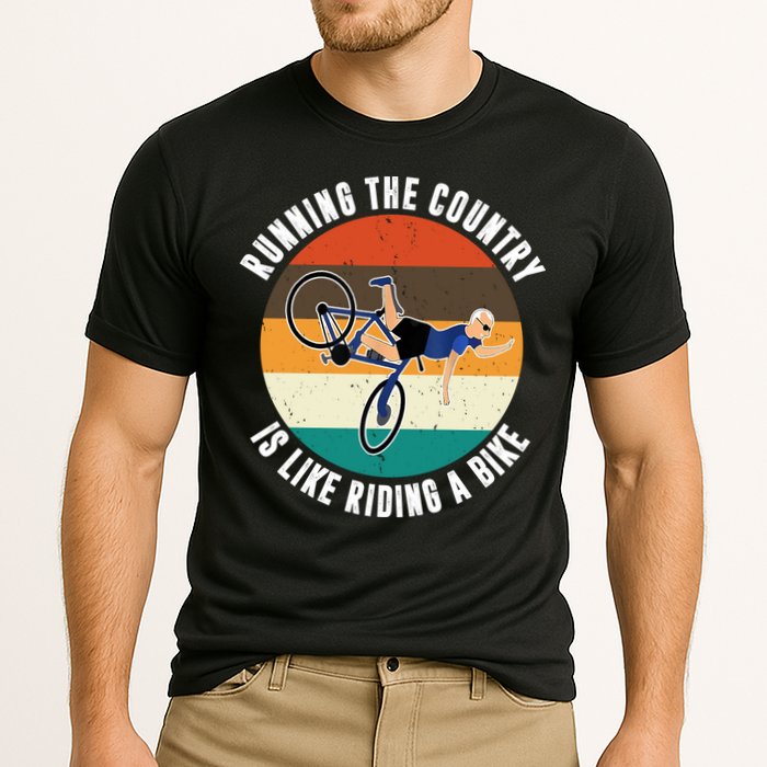 Joe Biden Running The Country Is Like Riding A Bike Cooling Performance Crew T-Shirt