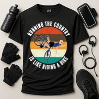 Joe Biden Running The Country Is Like Riding A Bike Cooling Performance Crew T-Shirt