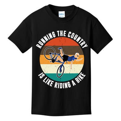 Joe Biden Running The Country Is Like Riding A Bike Kids T-Shirt