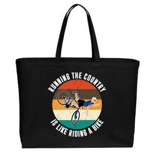 Joe Biden Running The Country Is Like Riding A Bike Cotton Canvas Jumbo Tote