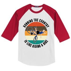 Joe Biden Running The Country Is Like Riding A Bike Kids Colorblock Raglan Jersey