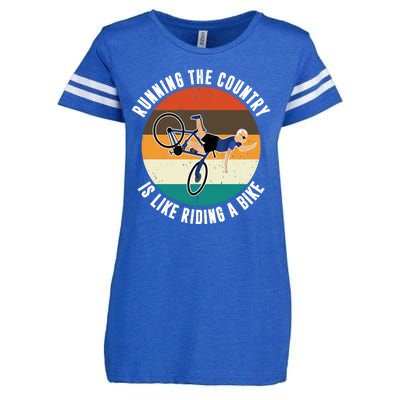 Joe Biden Running The Country Is Like Riding A Bike Enza Ladies Jersey Football T-Shirt