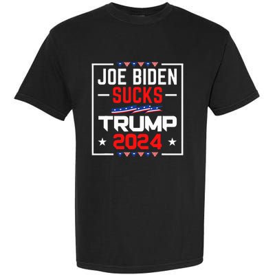 Joe Biden Sucks Trump 2024 For President Political Election Garment-Dyed Heavyweight T-Shirt