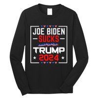 Joe Biden Sucks Trump 2024 For President Political Election Long Sleeve Shirt