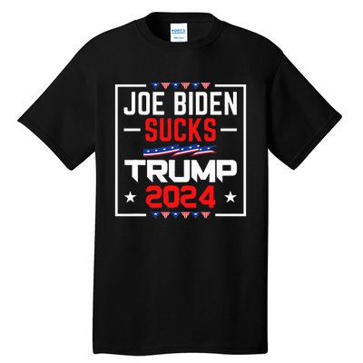 Joe Biden Sucks Trump 2024 For President Political Election Tall T-Shirt