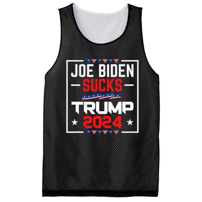 Joe Biden Sucks Trump 2024 For President Political Election Mesh Reversible Basketball Jersey Tank