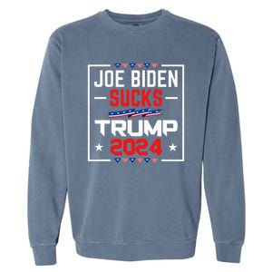 Joe Biden Sucks Trump 2024 For President Political Election Garment-Dyed Sweatshirt