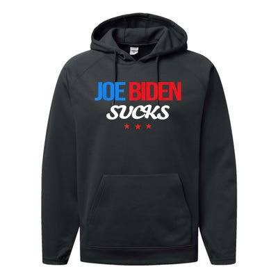 Joe Biden Sucks Funny Anti Joe Biden Performance Fleece Hoodie