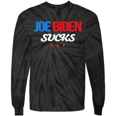 Joe Biden Sucks Funny Anti Joe Biden Tie-Dye Long Sleeve Shirt