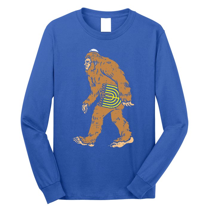 Jewish Bigfoot Sasquatch Carry Menorah Funny Hanukkah Gift  Long Sleeve Shirt