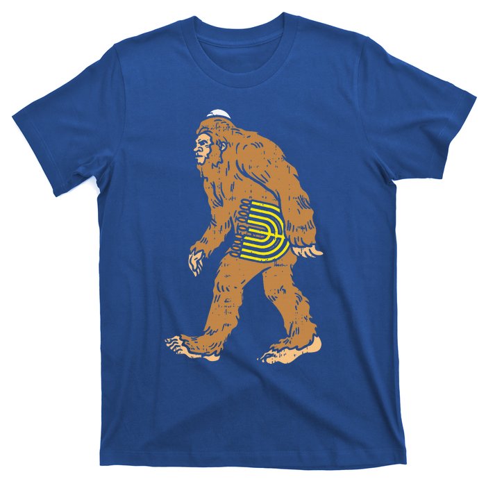 Jewish Bigfoot Sasquatch Carry Menorah Funny Hanukkah Gift  T-Shirt