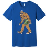 Jewish Bigfoot Sasquatch Carry Menorah Funny Hanukkah Gift  Premium T-Shirt