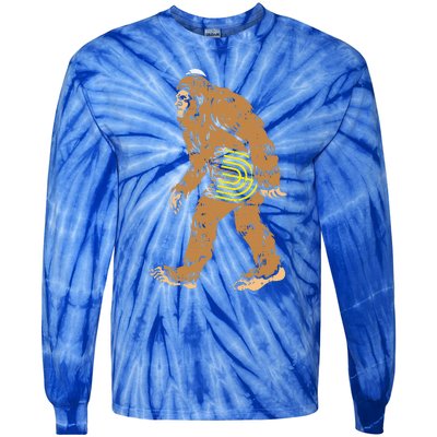 Jewish Bigfoot Sasquatch Carry Menorah Funny Hanukkah Gift  Tie-Dye Long Sleeve Shirt