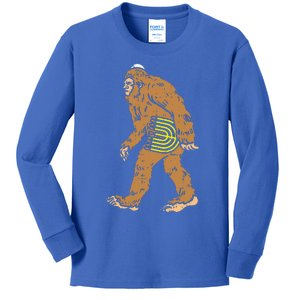 Jewish Bigfoot Sasquatch Carry Menorah Funny Hanukkah Gift  Kids Long Sleeve Shirt