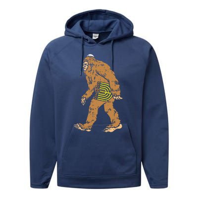 Jewish Bigfoot Sasquatch Carry Menorah Funny Hanukkah Gift  Performance Fleece Hoodie