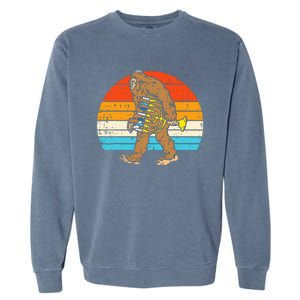 Jewish Bigfoot Sasquatch Menorah Hanukkah Chanukah PJs  Garment-Dyed Sweatshirt