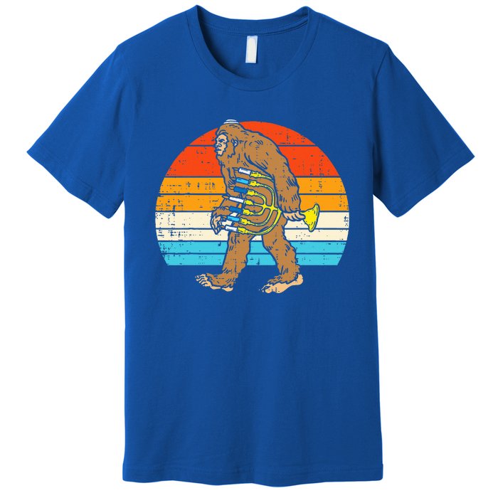 Jewish Bigfoot Sasquatch Menorah Hanukkah Chanukah PJs  Premium T-Shirt