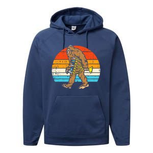 Jewish Bigfoot Sasquatch Menorah Hanukkah Chanukah PJs  Performance Fleece Hoodie