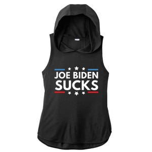 Joe Biden Sucks Funny Antibiden Election Political Ladies PosiCharge Tri-Blend Wicking Draft Hoodie Tank