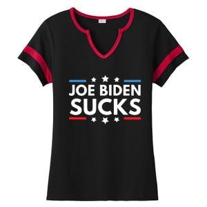 Joe Biden Sucks Funny Antibiden Election Political Ladies Halftime Notch Neck Tee