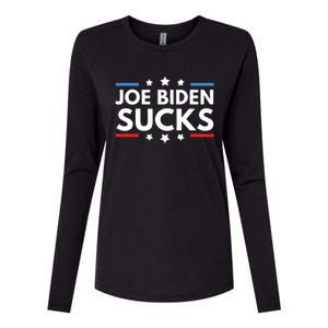 Joe Biden Sucks Funny Antibiden Election Political Womens Cotton Relaxed Long Sleeve T-Shirt