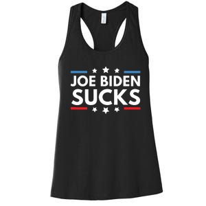 Joe Biden Sucks Funny Antibiden Election Political Women's Racerback Tank