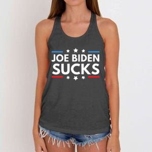 Joe Biden Sucks Funny Antibiden Election Political Women's Knotted Racerback Tank