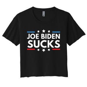 Joe Biden Sucks Funny Antibiden Election Political Women's Crop Top Tee