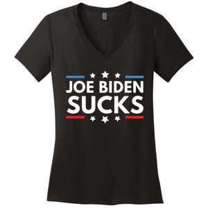 Joe Biden Sucks Funny Antibiden Election Political Women's V-Neck T-Shirt