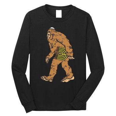 Jewish Bigfoot Sasquatch Carry Menorah Funny Hanukkah Gift  Long Sleeve Shirt